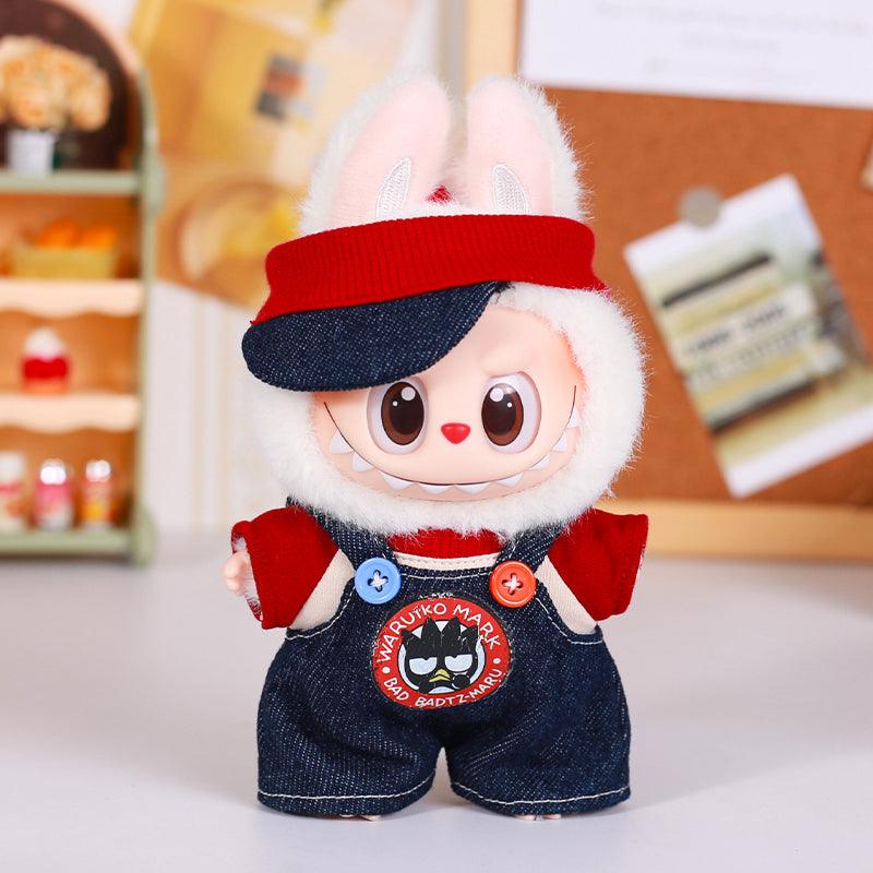 Labubu retro-style overalls for 15cm figure