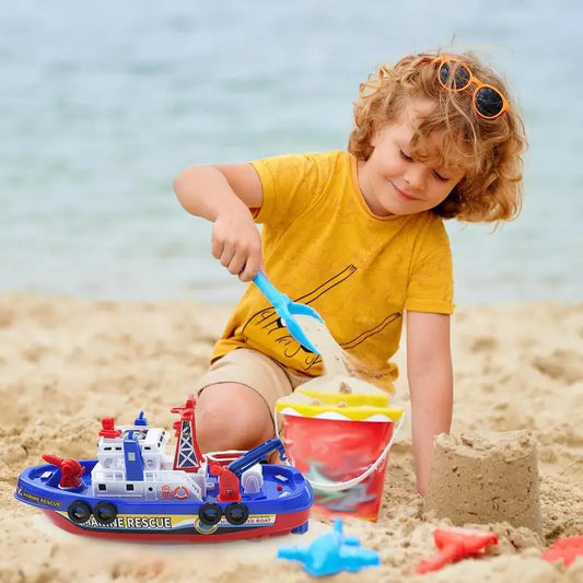 Toy Boats For Bathtub Electric Fire Boat Toddler Toys Water Play Games Battery Operated Ship With Automatic Water Spray Lights &