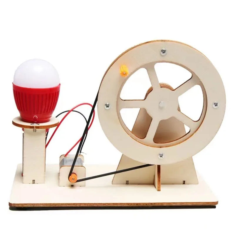 DIY Wooden Hand Generator Kids Science Toy Funny STEM Technology Gadget Physics Kit Educational Toys for Children Learning Toy