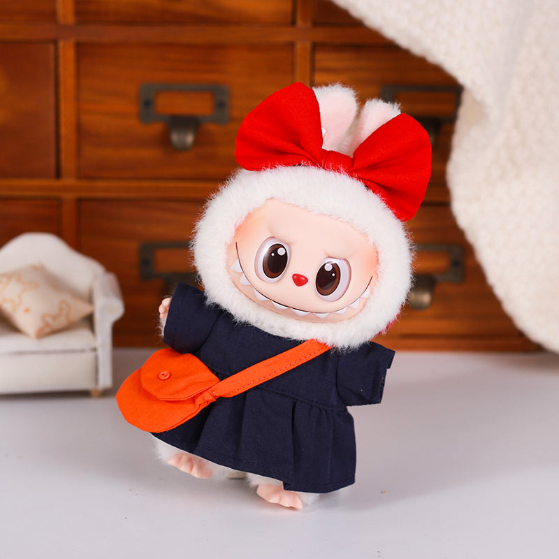 Labubu Doll Clothes Student Clothes Set for 15cm Plush Toys