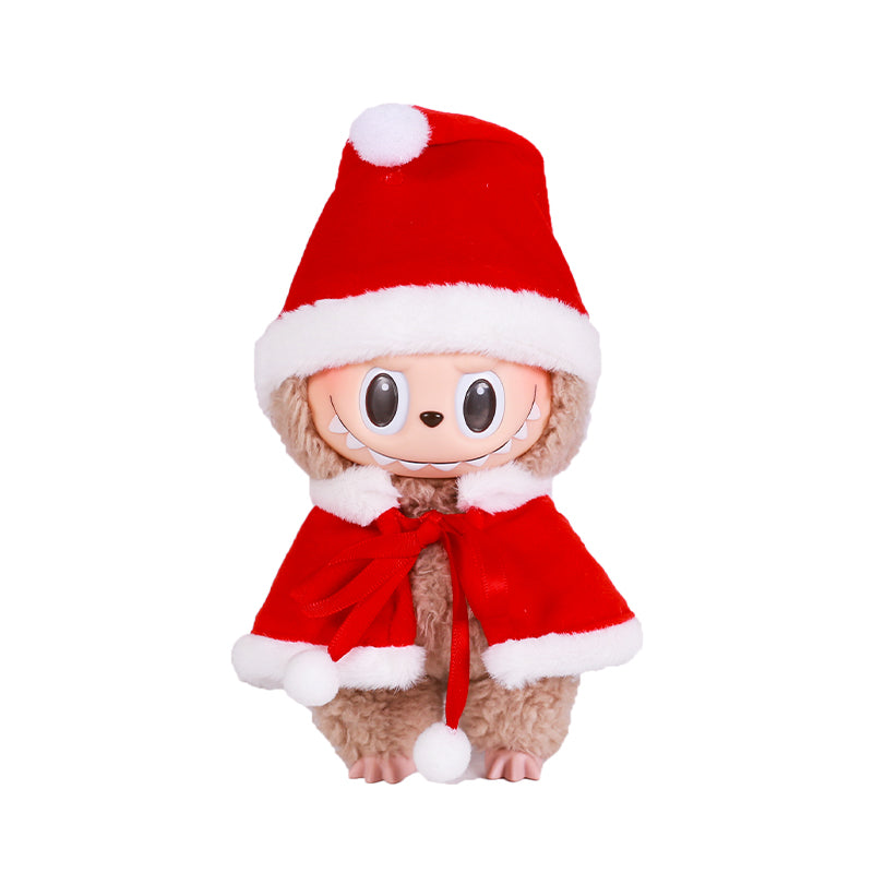Labubu Christmas costume for 15-17cm plush doll