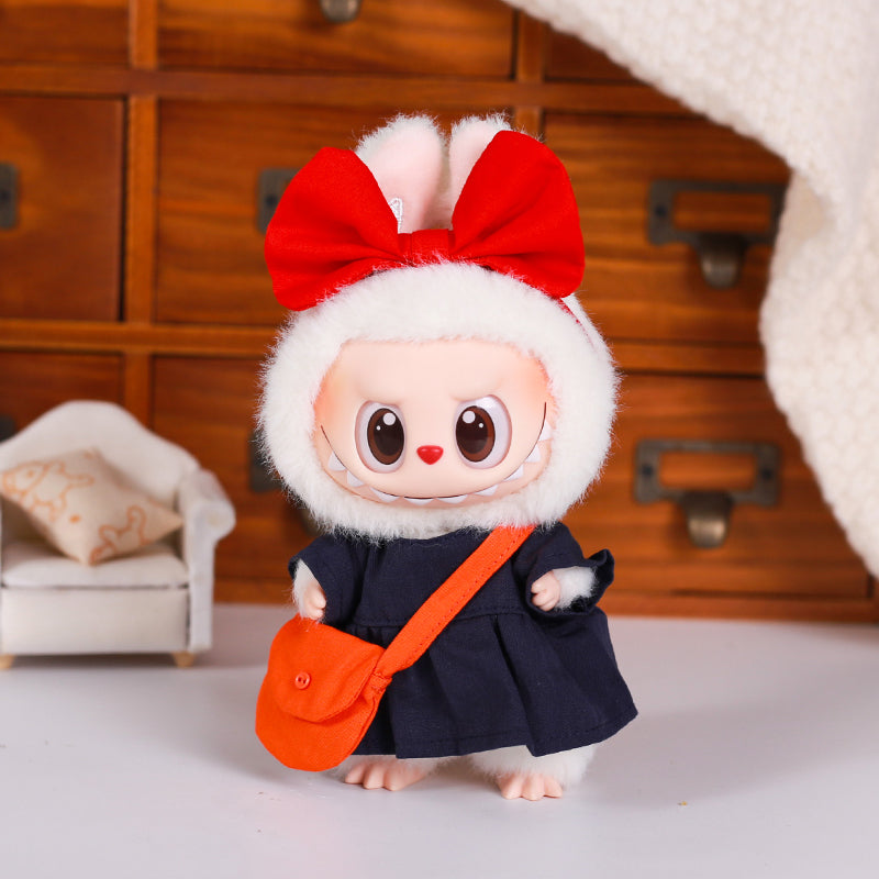 Labubu Doll Clothes Student Clothes Set for 15cm Plush Toys