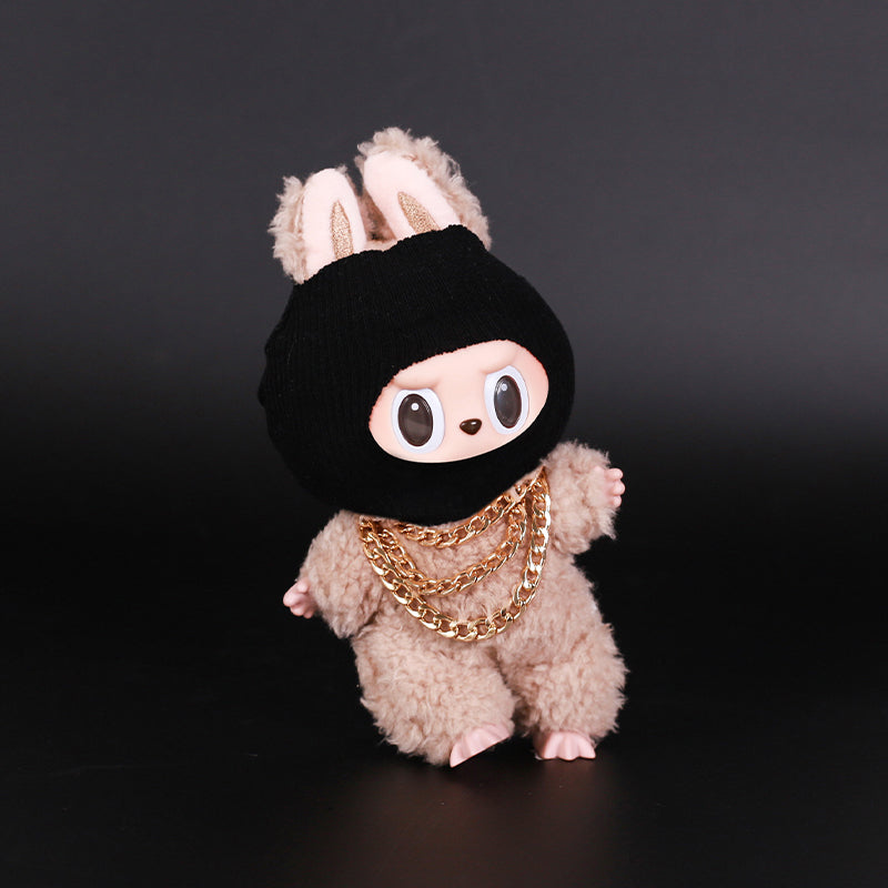 Black Hooded Mask Costume for Plush Doll