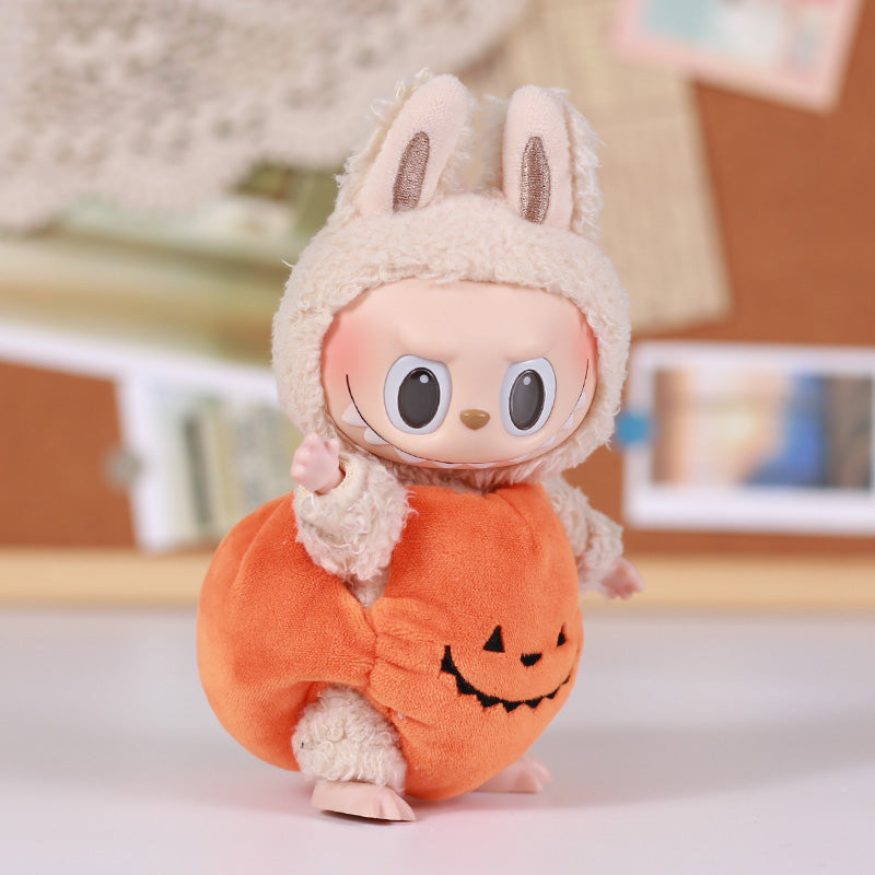 Charming and goofy pumpkin clothing for Labubu