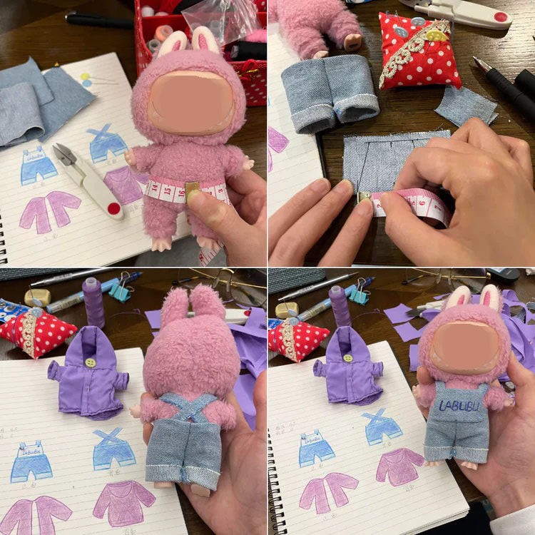 Labubu doll wearing handmade clothes
