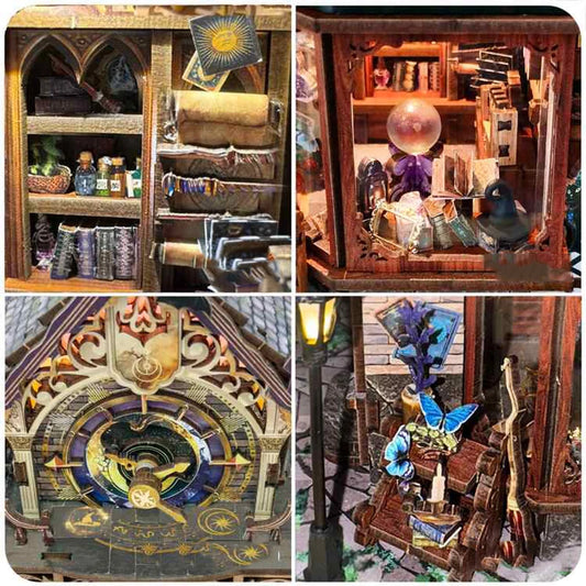 DIY Wooden Dollhouse 3D Time Magic Church Miniature with Furniture Kit Assemble Model Toy for Children Adult Birthday Gift Casa