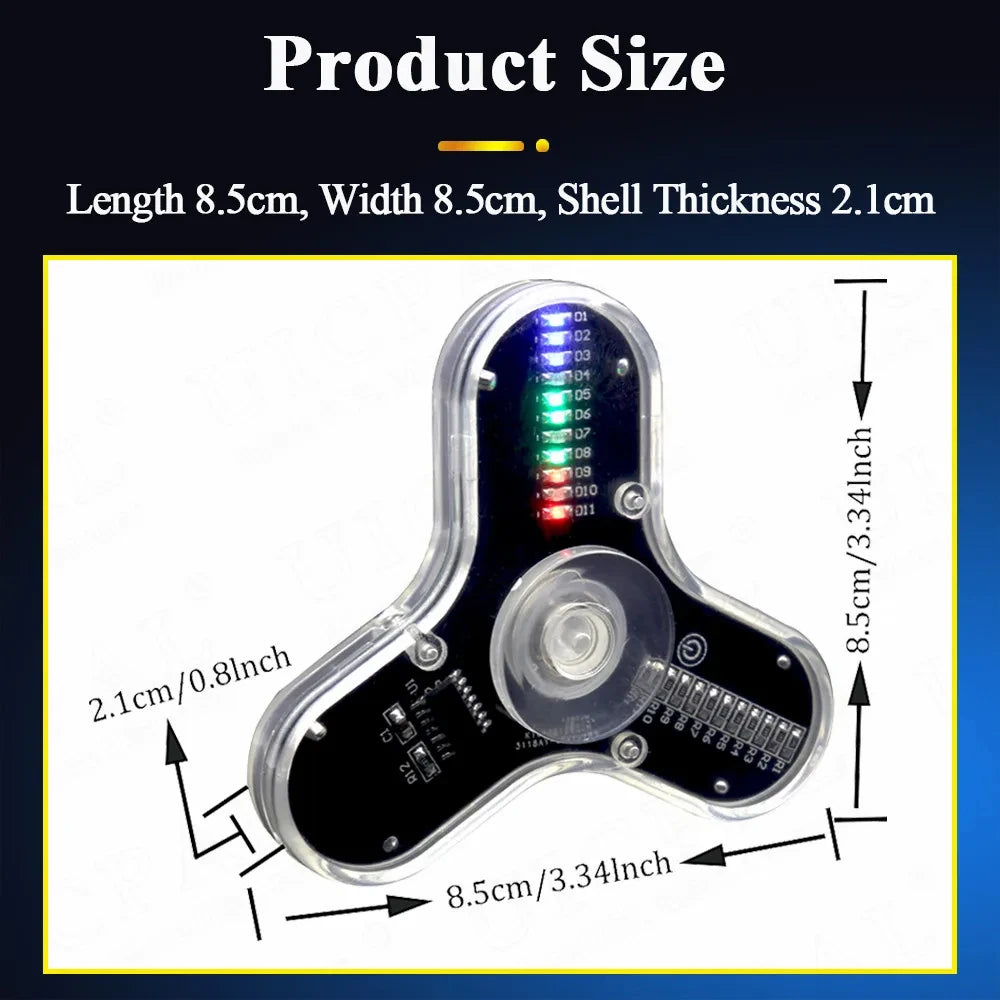 DIY Fidget Top Kit Soldering Project Practice Solder Assembly DIY Electronic Kit Fingertip Gyros with LED Light DIY