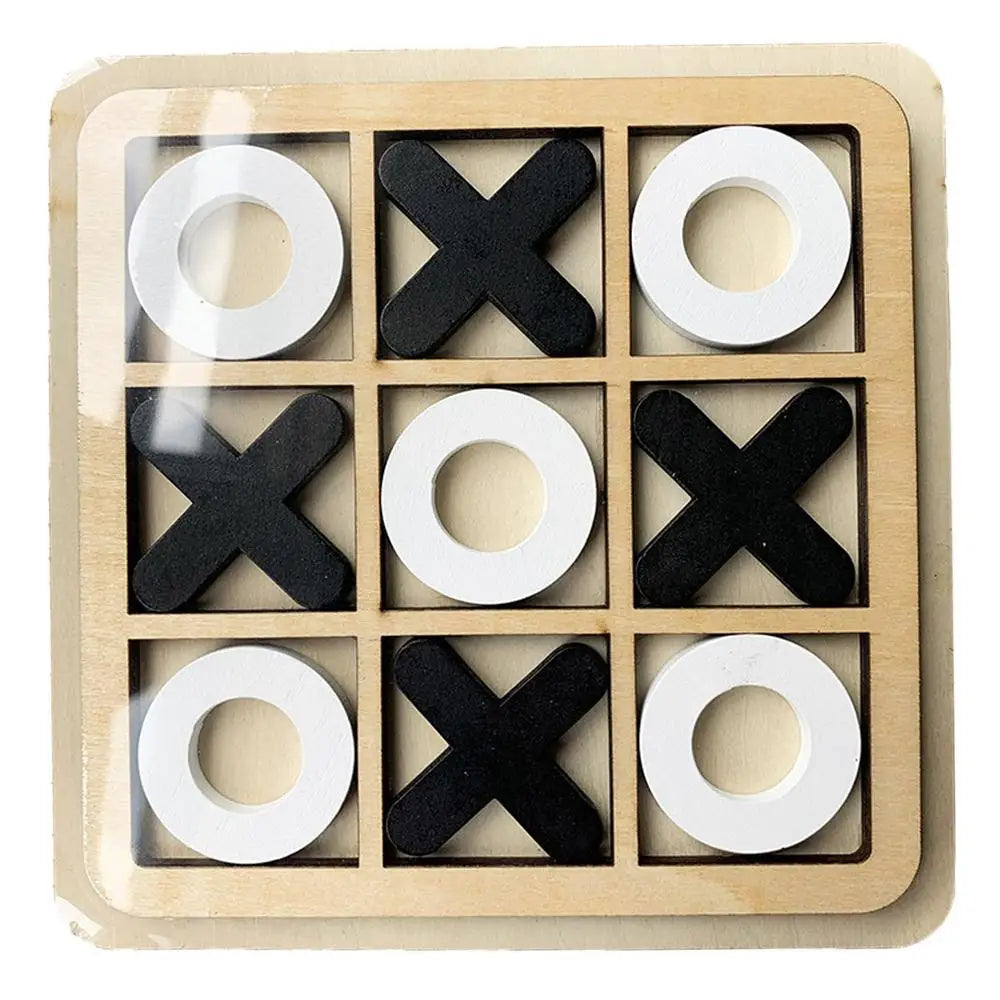 XO Game For Kids Tic Tac Toys Board Game Wooden XO Table Board Games Fun Games Educational Strategy Brain Puzzle Interactive Toy