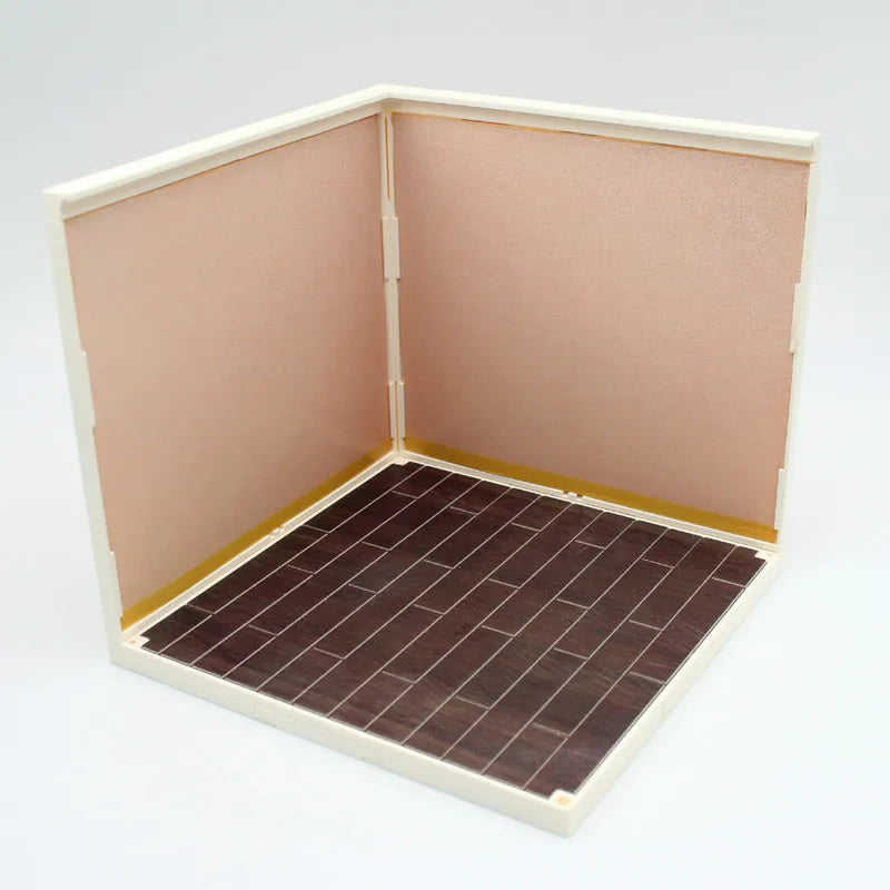 DIY Dollhouse Kit, Mini 3D House Kit with Grid Space Design, Handcraft Miniature Scene Model Toy