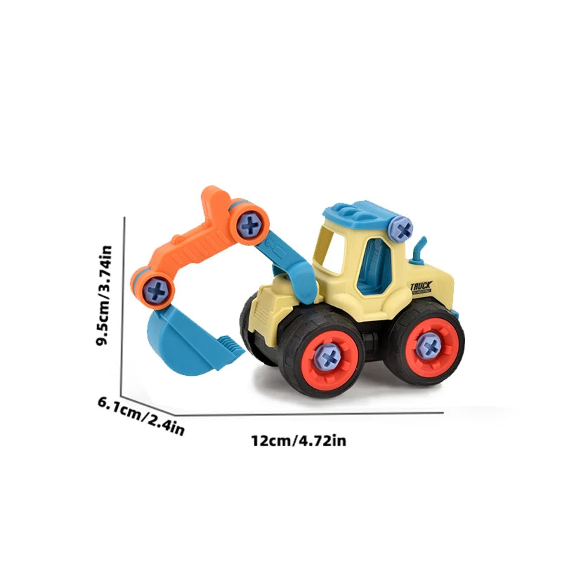 DIY nut assembly toys for disassembling and assembling engineering vehicles, excavators, bulldozers, ground drills, road rollers