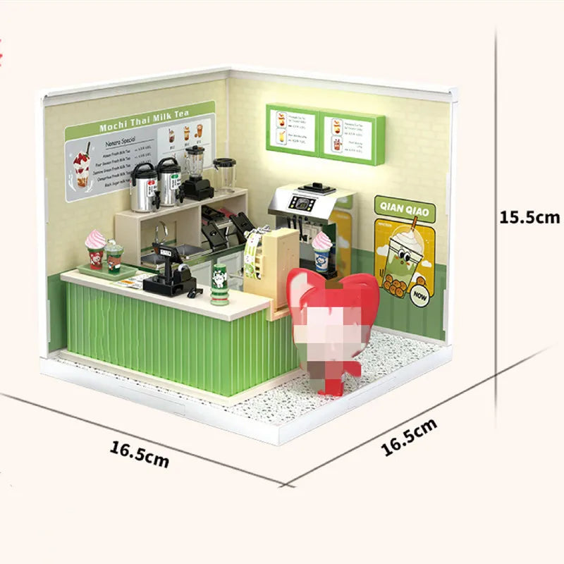 DIY Dollhouse Kit, Mini 3D House Kit with Grid Space Design, Handcraft Miniature Scene Model Toy