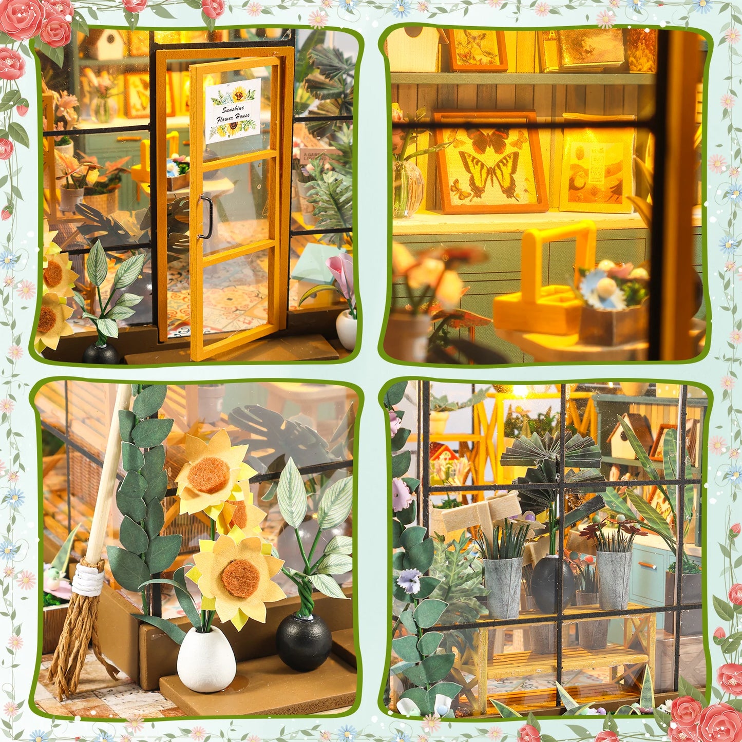 Miniature Doll House DIY Garden House Kit Making Room Model Building Home Decoration with Furniture Wooden Craft DollHouses Gift