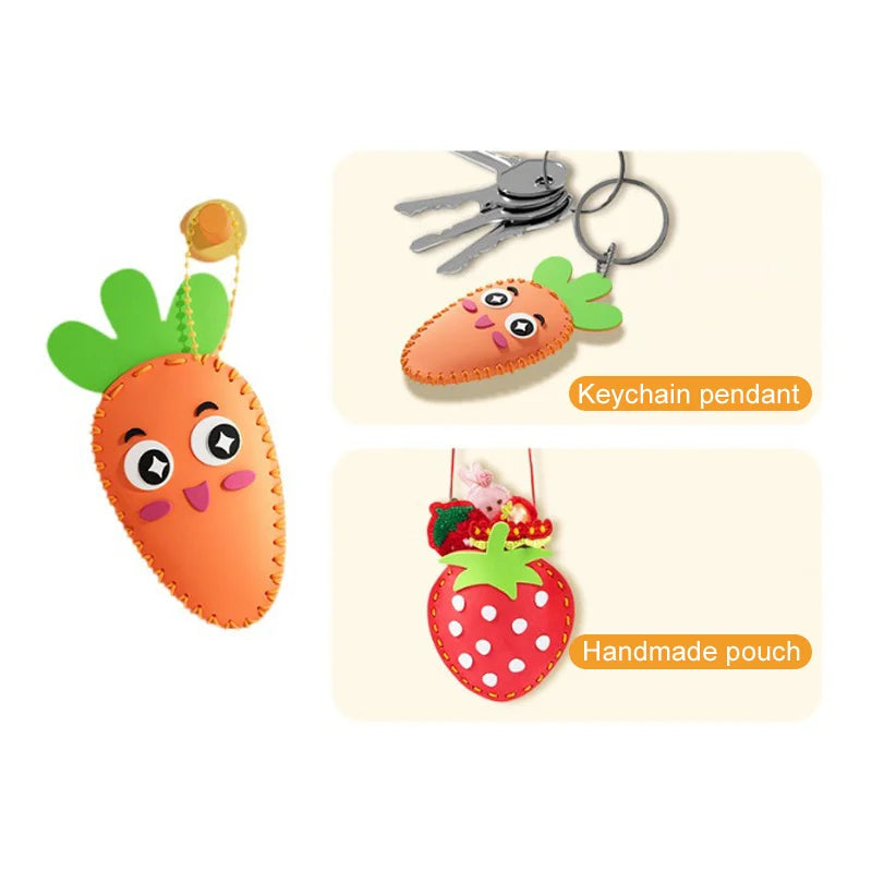 Kids DIY Hand-Sewing Craft Toy – Non-Woven Fabric Creative Ornament Kit With 5 Designs, DIY Doll Decoration Gift