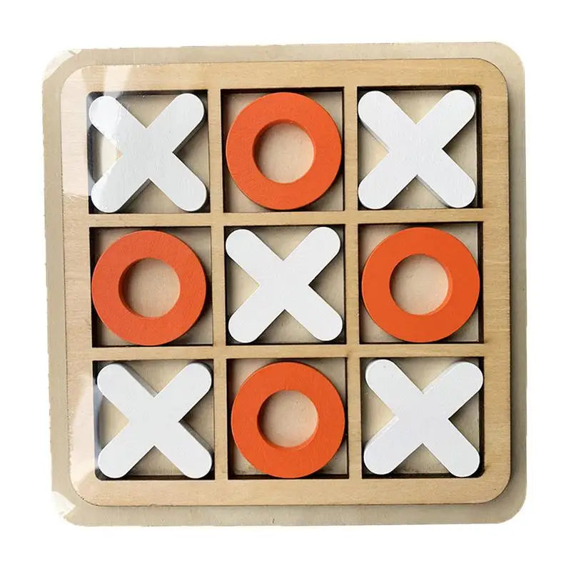 XO Game For Kids Tic Tac Toys Board Game Wooden XO Table Board Games Fun Games Educational Strategy Brain Puzzle Interactive Toy