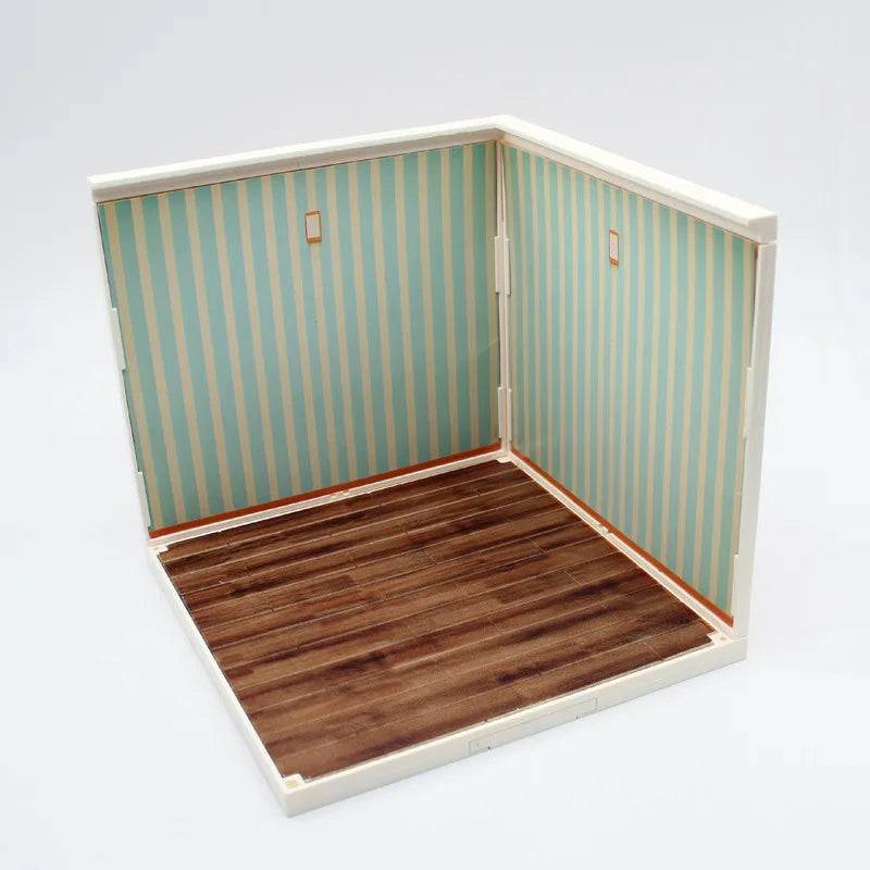 DIY Dollhouse Kit, Mini 3D House Kit with Grid Space Design, Handcraft Miniature Scene Model Toy