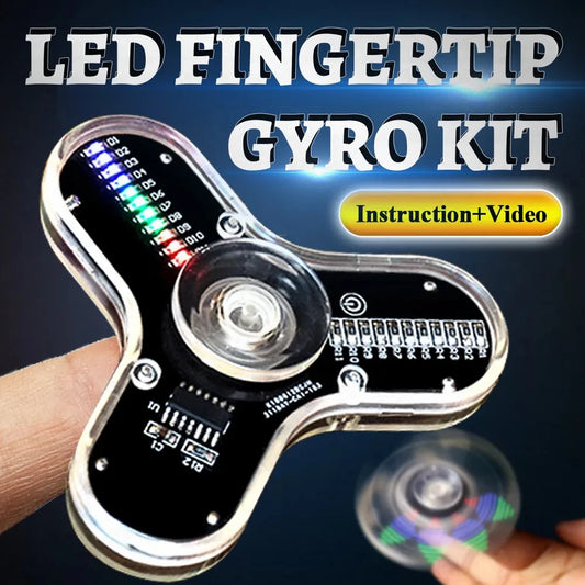 DIY Fidget Top Kit Soldering Project Practice Solder Assembly DIY Electronic Kit Fingertip Gyros with LED Light DIY