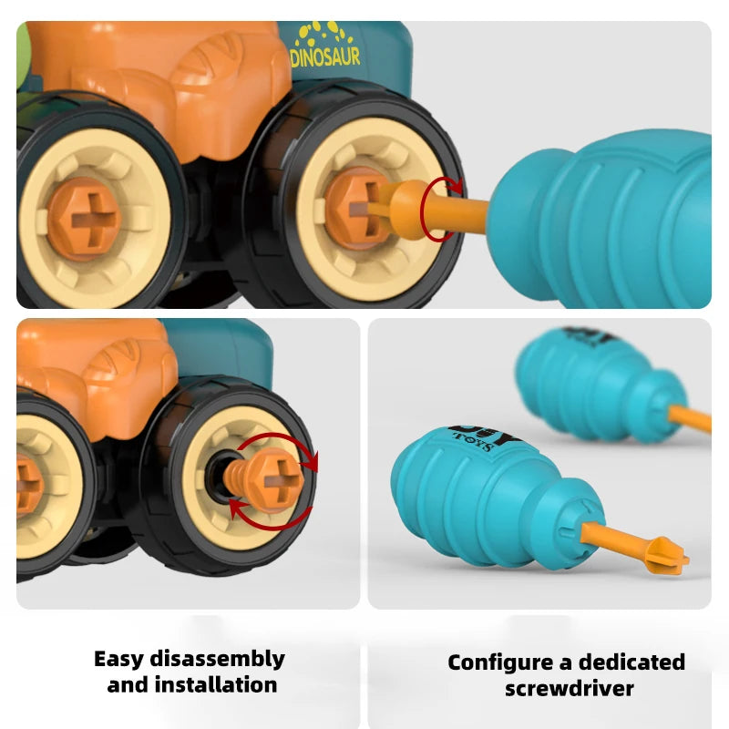 DIY nut assembly toys for disassembling and assembling engineering vehicles, excavators, bulldozers, ground drills, road rollers