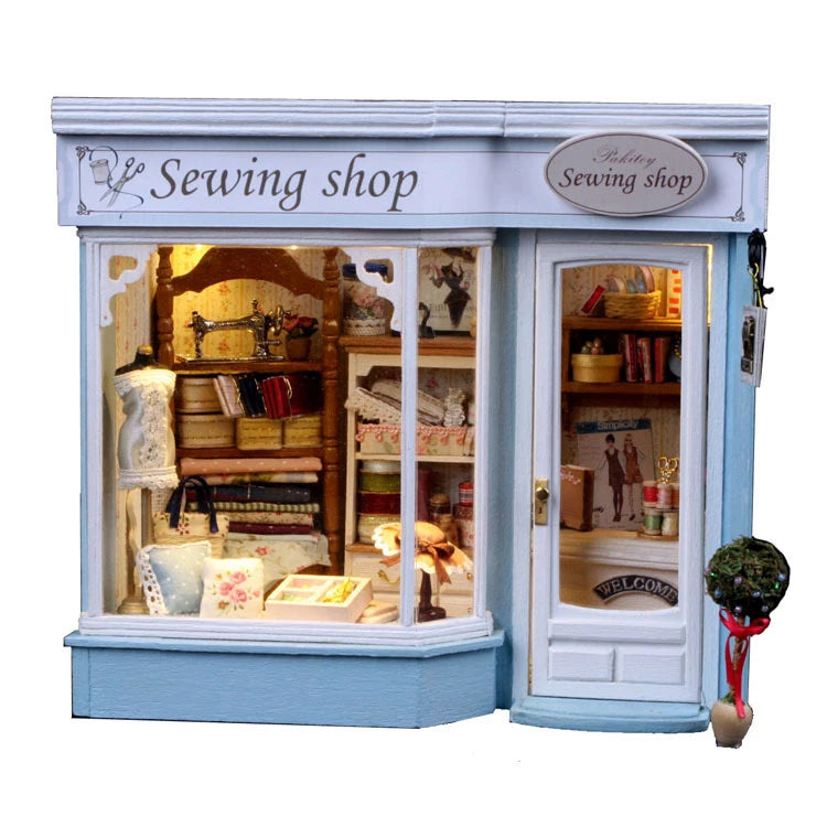 DIY Wooden Dollhouse Casa Miniature With Furniture Kit 3D Irish Cottage Coffee House Assemble Toy for Children Christmas Gifts