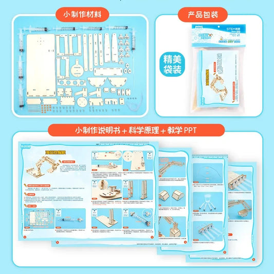 Hydraulic Mechanical Excavator Diy Models & Building Toy Science &Education Model Toy For Children Gift Toy