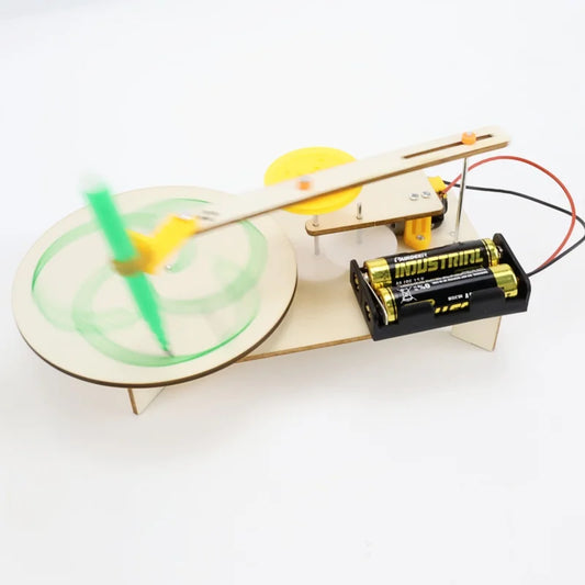 DIY Creative  wooden electric plotter Drawing Robot STEM Kids Model Automatic Painting Science Electronics Kits Experiment