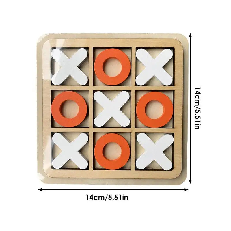 XO Game For Kids Tic Tac Toys Board Game Wooden XO Table Board Games Fun Games Educational Strategy Brain Puzzle Interactive Toy