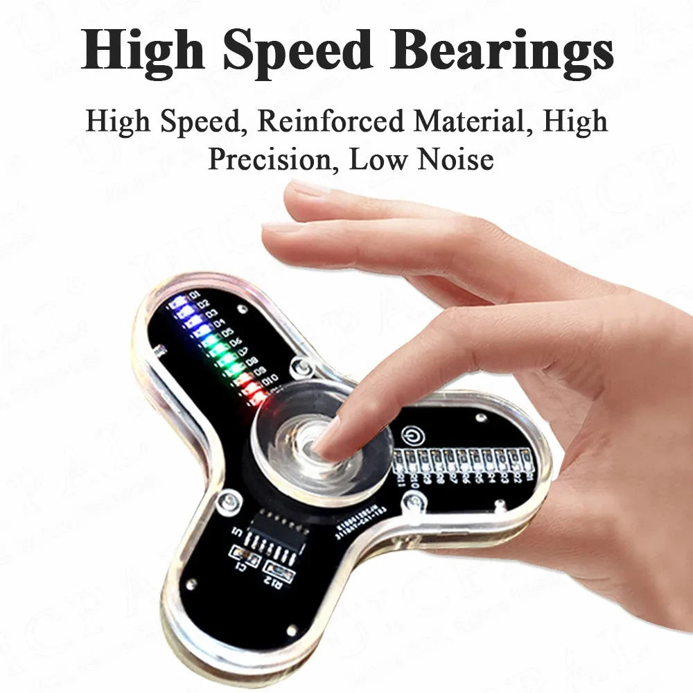 DIY Fidget Top Kit Soldering Project Practice Solder Assembly DIY Electronic Kit Fingertip Gyros with LED Light DIY