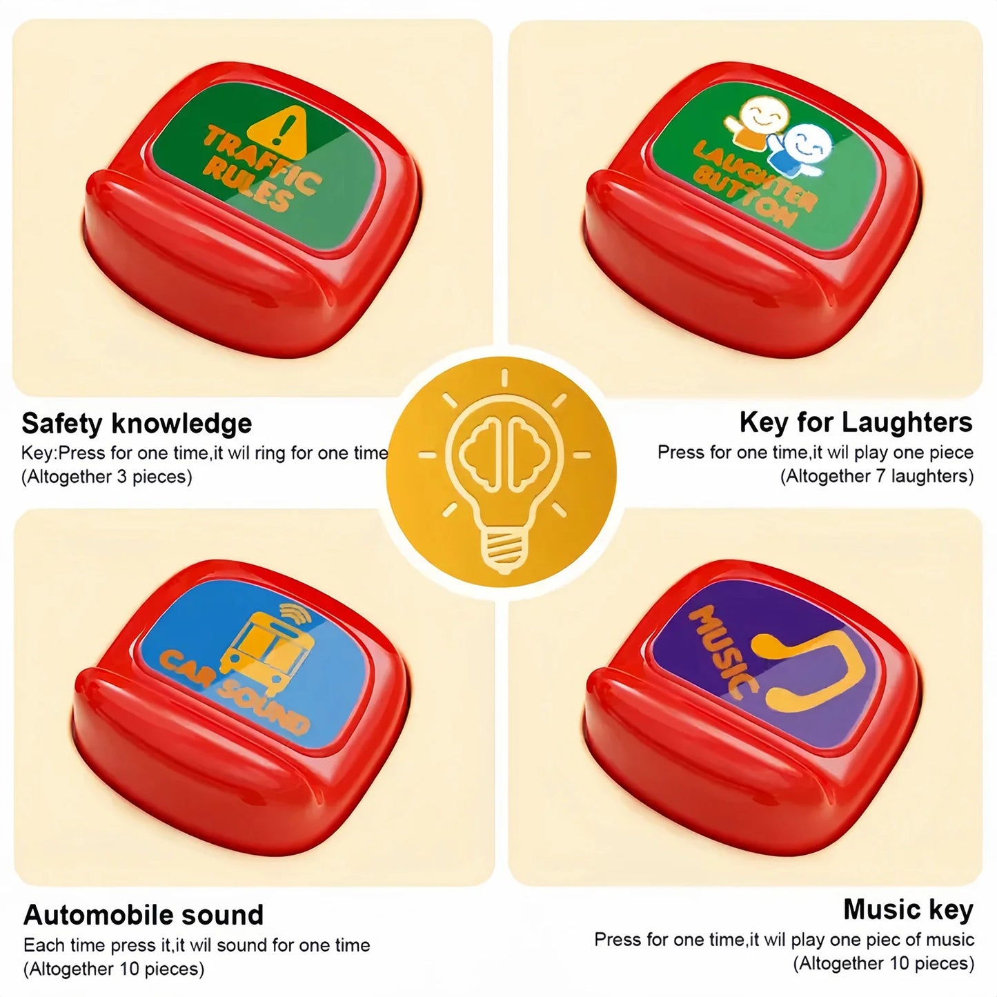 Toddlers Simulate School Bus Toy With Sound and Light Simulation Steering Wheel Driving Toy Music Education Gift For 3-5 years